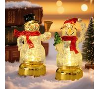 SPERMUOY Decorazione natalizia a forma di pupazzo di neve, 2 pezzi, decorazione natalizia per interni con LED, decorazione natalizia, per interni, camino, ufficio, camera
