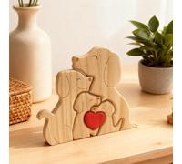 SPERMUOY Puzzle in Legno Personalizzato per Famiglie di Cani, 4+1 Pezzi, 40 Pezzi, Puzzle Artistico in Legno, Regalo Personalizzato per la Famiglia del Cane