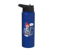 Spero che questa e-mail ti trovi bene Scheletro meme di lavoro divertente Stainless Steel Insulated Water Bottle