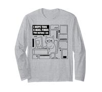 Spero Che Questa e-Mail Ti trovi Prima di Fare Cat Humor Meme Maglia a Manica