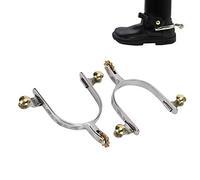 Speroni da cavallo, 1 paio di speroni da cowboy western in acciaio inossidabile Speroni da ingranaggi squisiti Accessori per ingranaggi equestri con ingranaggi in rame e fibbia per cintura in rame