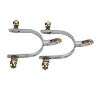 Speroni da Cavallo in Acciaio Inossidabile da 2 Pezzi Compatti in Stile Cowboy Occidentale con Bottone in Ottone per Cintura