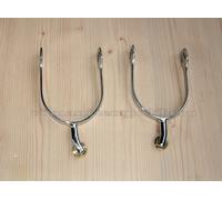 Speroni inglesi a gambo curvo con rotella liscia - spurs with curved shank
