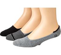 Sperry Top-Sider Men's Skimmers Feed Stripe 3 Pair Pack Liner Socks, Black/Charcoal Heather, 10-13 (Shoe Size 6-12)