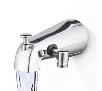 Sperwoesy Beccuccio per vasca in metallo con deviatore cromato, adatto a tubi filettati da 1/2" o 3/4", rubinetto per vasca da bagno con deviatore doccia per un comodo controllo dell'acqua