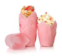 Spesh 100 pirottini di carta a forma di tulipano, a forma di tulipano, per matrimoni, compleanni, Pasqua, riunioni di famiglia (rosa)