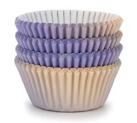 Spesh 100 pirottini per mini cupcake da forno, in carta pastello, per mini muffin, per feste di compleanno, baby shower (viola + giallo)