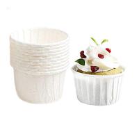 SPESH 50 Pz Stampi per Cupcake Pirottini in Carta Stampi per Muffin Usa e Getta Tazze di Cottura per Muffin Cupcake(Bianco)