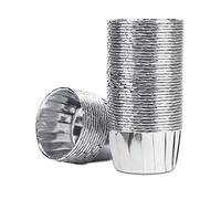 SPESH 50 Pz Stampi per Cupcake Pirottini in Carta Stampi per Muffin Usa e Getta Tazze di Cottura per Muffin Cupcake(Argento)