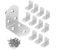 Spesh Connettore angolare in acciaio inox, 12 pezzi, angolo in metallo, per il rinforzo e la riparazione di mobili in legno (38 x 50 x 50 mm, spessore 2,5 mm)