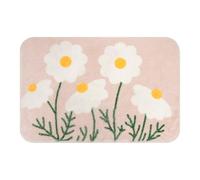 Spesh Tappetino da bagno per bagno, 40 x 60 cm, antiscivolo, morbido motivo floreale, resistente e lavabile in lavatrice (margherita)