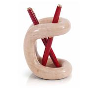 SPESHSTONES Portapenne in marmo Verona da 10,2 cm, organizer per matite in pietra, per accessori da scrivania, porta spazzolino da denti, decorazione per piano di lavoro del bagno