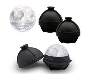 SPESPO - Pacco da 2 stampi per ghiaccio in silicone, a forma di palla, ideale per whiskey, cioccolatini e saponette, per amanti di Star Wars (Nera)