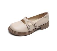 Spessa con Fondo Le Fu Scarpe Donna Retro Testa Rotonda Mary Jane Scarpe Stile Francese Carino Stile College Scarpe Singole Femminile Fondo Morbido