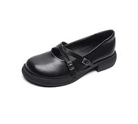 Spessa con Fondo Le Fu Scarpe Donna Retro Testa Rotonda Mary Jane Scarpe Stile Francese Carino Stile College Scarpe Singole Femminile Fondo Morbido