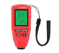 Spessimetro, Misuratore di spessore del rivestimento 0-2000UM Mini sonda ad alta sensibilità Tester automatico for pellicole di vernice(Rot)