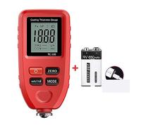 Spessimetro Vernice Misuratore di spessore del rivestimento della vernice'automobile TC100 0.1um/0-1300 Tester di spessore del film della vernice'automobile che misura(Red with battery)
