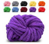 Spesso filo di lana di colore viola, voluminoso bracciolo di lana a maglia grossa per uncinetto per coperta nido di animali domestici, coperta, cuscino decorativo