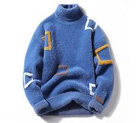 Spessore Cashmere Dolcevita Maglione Uomo Top Inverno Uomo Pullover Confortevole Uomo Pullover, Blu, XL