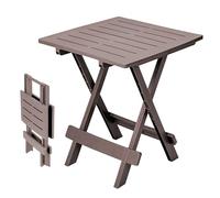 Spetebo Adige - Tavolo pieghevole in plastica, 45 x 43 cm, colore marrone, tavolino da giardino, pieghevole, tavolino da tè, tavolo da balcone, piccolo