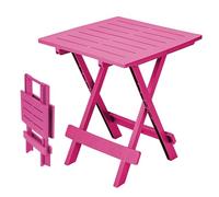 Spetebo Adige - Tavolo pieghevole in plastica, 45 x 43 cm, colore: rosa - Tavolino da giardino pieghevole - Tavolino ausiliario, tavolo da campeggio, tavolo da tè, tavolo da balcone, piccolo