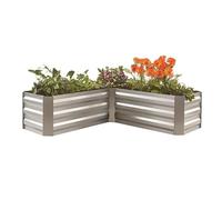 Spetebo Aiuola rialzata angolare in metallo - 120 x 45 cm - bordo per aiuole da giardino - fiori vegetali piante, 507428