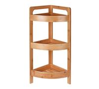 Spetebo - Angoliera in Legno di Bambù, Scaffale Angolare con 3 Ripiani