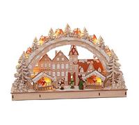 Spetebo Arco luminoso in legno a LED, 45 x 28 cm, motivo mercatino di Natale, decorazione per finestra