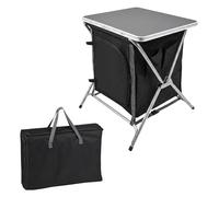 Spetebo Armadio da campeggio in alluminio, colore nero, pieghevole e leggero, 64 x 60 x 45 cm