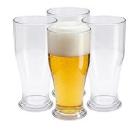 Spetebo Bicchieri da birra riutilizzabili in plastica da 520 ml, resistenti ai graffi, set da 4 pezzi, bicchieri da birra da campeggio, bicchieri da birra riutilizzabili, bicchieri in plastica per