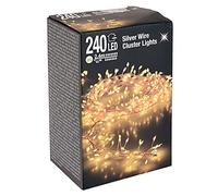 Spetebo Catena di Micro Luci Cluster 240 LED, luce bianca calda - 240 cm - Ghirlanda di luci a LED con alimentatore per interni ed esterni