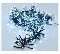 Spetebo Catena luminosa a LED a forma di ciuffo, luce bianca fredda, 1512 LED/11 m, con 8 funzioni e chip di memoria, decorazione per interni ed esterni, in bianco freddo (2016 LED/14,6 m)