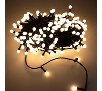 Spetebo Catena luminosa a LED per esterni con 200 mini sfere - 20 m - Illuminazione decorativa bianca calda con dimmer e timer - Catena di luci a sfera Natale festa luce con spina impermeabile