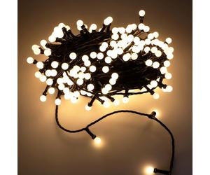 Spetebo Catena luminosa a LED per esterni con 200 mini sfere - 20 m - Illuminazione decorativa bianca calda con dimmer e timer - Catena di luci a sfera Natale festa luce con spina impermeabile