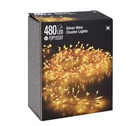 Spetebo Cluster - Catena di luci a 480 LED, luce bianca calda, 480 cm, con alimentatore di rete per interni ed esterni