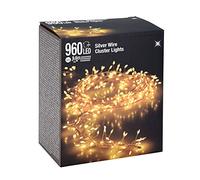 Spetebo Cluster Micro catena luminosa a 960 LED, luce bianca calda, 960 cm, con alimentatore di rete per interni ed esterni