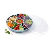 Spetebo Contenitore per snack trasparente con 5 scomparti e coperchio, 30 cm