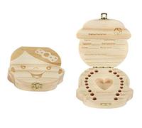 Spetebo Dentino in legno per ragazze - lattina per denti da latte, scatola per denti da latte, idea regalo