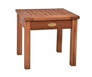 Spetebo Eucalipto, tavolino da 40 cm, effetto teak, piccolo tavolo da giardino in legno massello, tavolo per balcone, terrazza, giardino, piante, decorazione