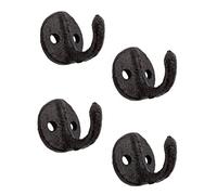 Spetebo Ganci da parete in ghisa, effetto anticato, 4 cm, set da 4 pezzi, portasciugamani nostalgia, piccoli, ganci decorativi da parete, marrone scuro, vintage, stile rustico, gancio singolo