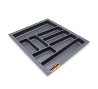 Spetebo Inserto portaposate multiuso grigio per cassetti da cucina - 54 x 48 cm - in plastica per cassetti grigio ardesia - universale portaposate cucina ufficio fai da te organizer