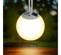 Spetebo Lampada a sospensione a LED a energia solare, 20 cm, con 4 LED, luce bianca calda, per giardino, balcone, terrazza, illuminazione decorativa