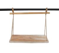 Spetebo Mensola sospesa in teak con corda naturale, 50 x 23 cm, mensola da parete in legno da appendere, decorazione per fiori, piante, vassoio da balcone, scaffale per interni ed esterni