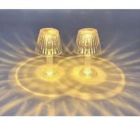 Spetebo Mini lampada da tavolo a LED, luce bianca calda, effetto cristallo, conica/12 cm, piccola moderna lampada da tavolo alimentata a batteria, luce decorativa, effetto diamante, senza fili