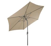 Spetebo Ombrellone parasole in alluminio, 250 cm, con snodo e manovella, beige., 250 cm