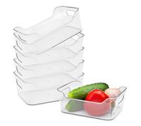 Spetebo Organizer per frigorifero in plastica, 20 x 14 cm, trasparente, set da 6 pezzi