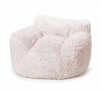 Spetebo Poltrona lounge XL bianco crema con braccioli, 104 x 96 cm | Poltrona relax beige con imbottitura in schiuma, poltrona da lettura con schienale, per camera da letto, soggiorno