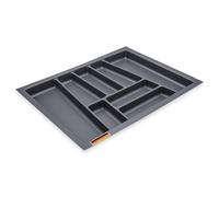 Spetebo Portaposate multiuso grigio per cassetti da cucina - 64 x 48 cm - Cassetti in plastica grigio ardesia - Portaposate universale per cucina ufficio fai da te