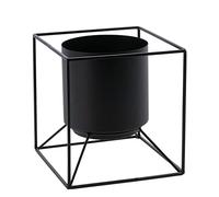 Spetebo Portavaso in metallo da 19 cm - nero - moderno supporto per piante con vaso - supporto per piante con vaso industriale