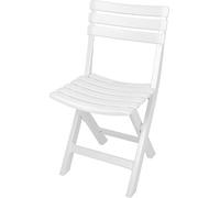 Spetebo Robusta sedia pieghevole in plastica, colore - sedia da giardino sedia da bistrot sedia da balcone sedia da campeggio bianca.